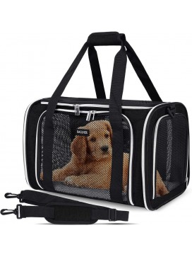 Pet Travel Carrier, Cat Carriers Dog Carrier For Small Medium Cats Dogs Puppies, Airline Approved Small Dog Carrier Soft Sided, Collapsible Puppy Carrier. Black | Black Sku: B09qpt514m