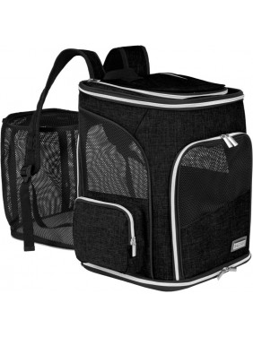 Expandable Pet Carrier Backpack，Pet Backpack For Small Cats Puppies Dogs Bunny, Airline-Approved Ventilate Backpack For Travel, Hiking And Outdoor Use. Black