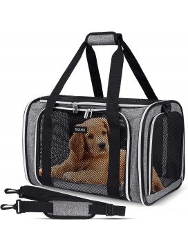 Pet Travel Carrier, Cat Carriers Dog Carrier For Small Medium Cats Dogs Puppies, Airline Approved Small Dog Carrier Soft Sided, Collapsible Puppy Carrier. Grey Sku: B091djvnj9