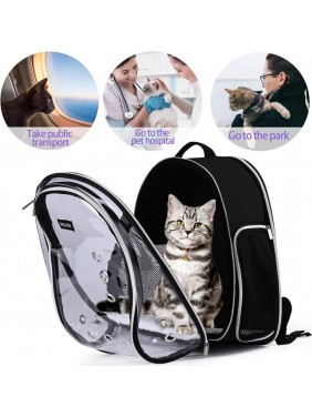 Cat Carrier Backpack Bubble – Airline-Approved Dog Backpack Carrier For Small Pets Puppies Dogs Bunny,Space Capsule Dog Carrier Backpack For Travel Outdoor Hiking Black