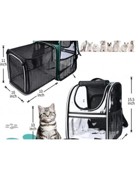 Expandable Pet Carrier Backpack, Airline Approved Dog Travel Carrier With Fleece Pad For Cats, Puppy And Small Animals Sku: B09qpysw3z