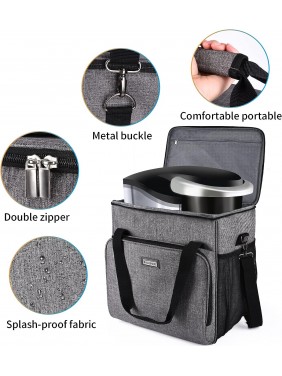 Kitchen Mixer Storage Bag With Zippered Water Resistant Thicken Storage Shoulder Bag For All 4.5-Quart And All 5-Quart Kitchen Mixers, 14”X9”X15”,Grey | Fits For 4.5-Quart And All 5-Quart,Gray